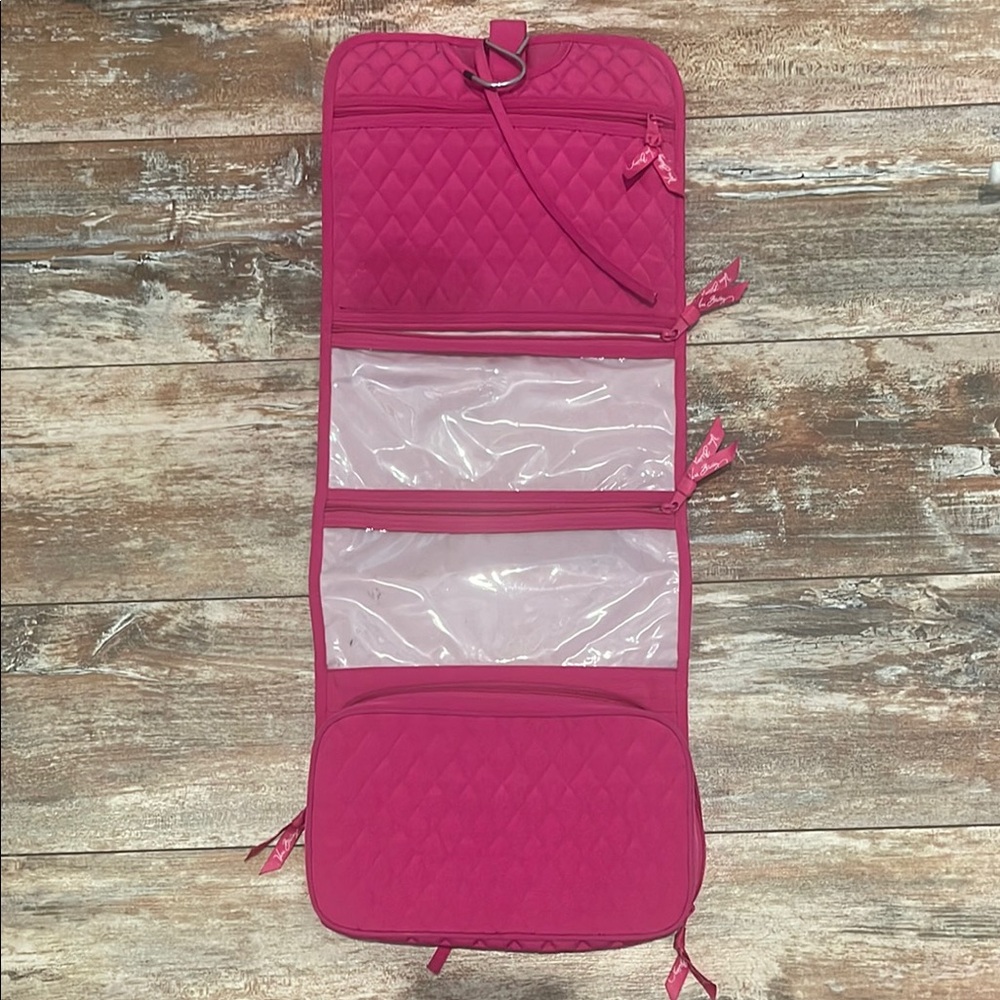 Vera Bradley Pink Quilted Cosmetic Bag Travel-Friendly